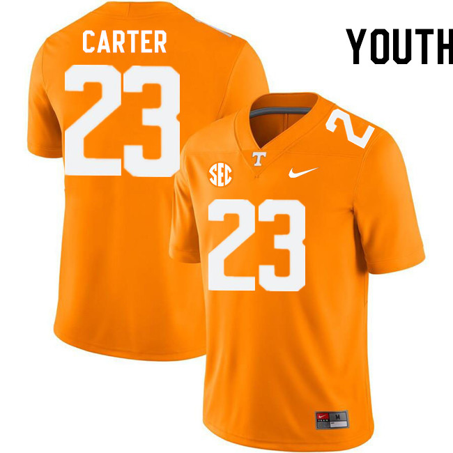 Youth #23 Boo Carter Tennessee Volunteers College Football Jerseys Stitched-Orange